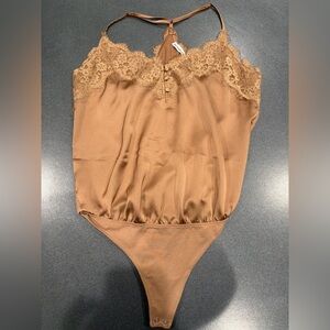 Abercrombie & Fitch Lace-Trim Satin Camisole bodysuit